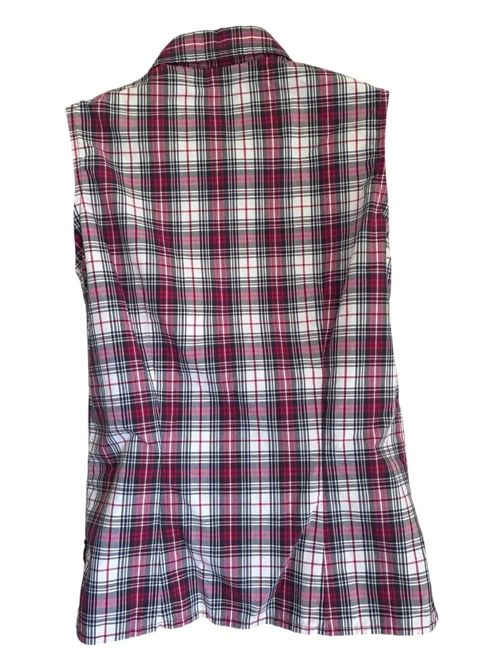 Vintage 90s Gap Preppy Skater Sleeveless Plaid Button-Front Top Red White Sz S